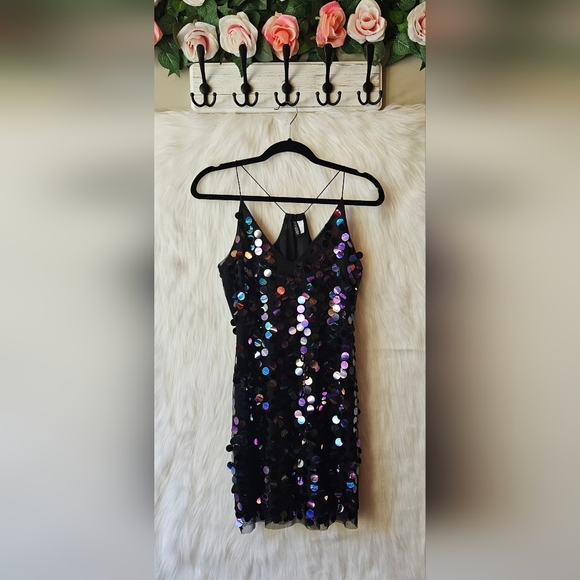H&M Divided Superstar Black Dress with Iridescent Sequins - Picture 1 of 7